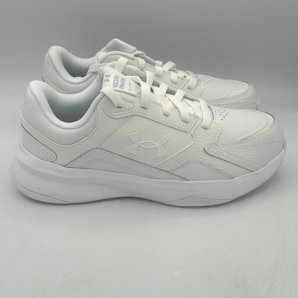 Under Armour UA Edge LTHR Shoes Mens 8 4E White Training 3028602-100